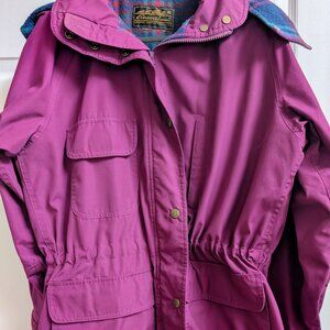 Vintage Eddie Bauer Wool Plaid Lined Canvas Jacket